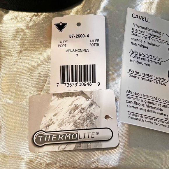 BOOTS, SNOW &/OR HIKING, ANKLE HEIGHT, ASCENT, SZ 7, SUEDE LEATHER, TAN & BLACK, - Picture 11 of 13